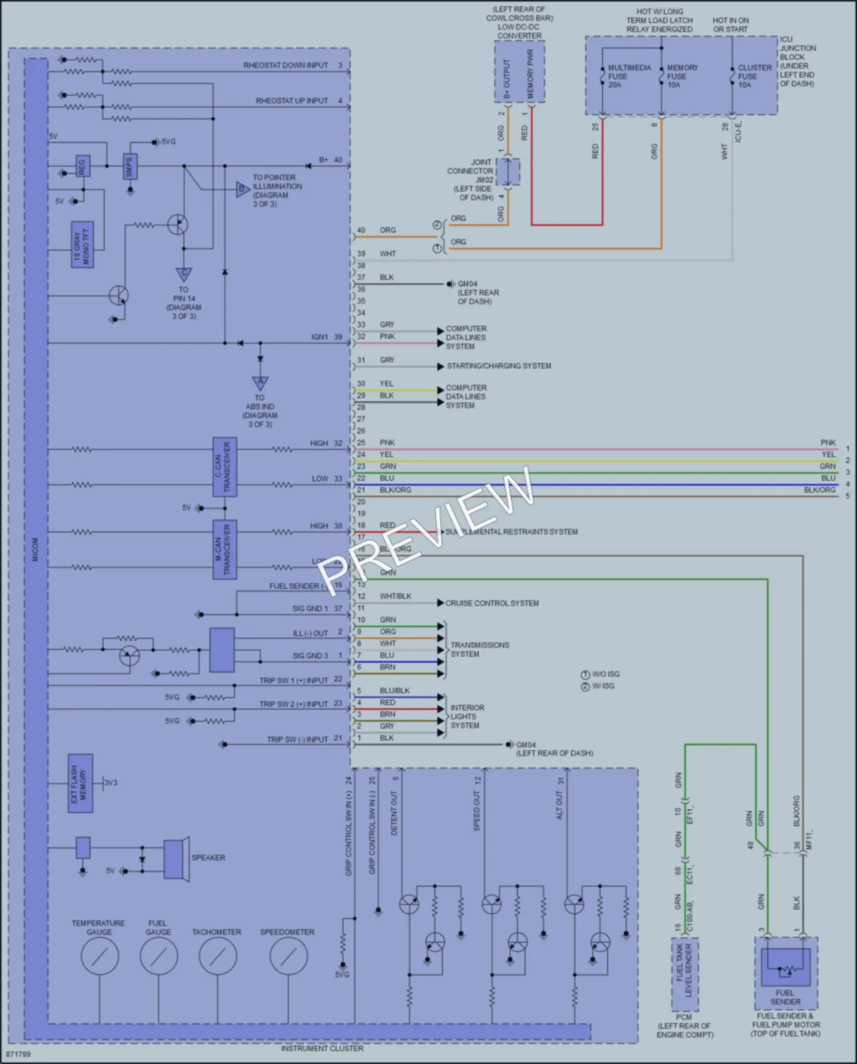 2024 Hyundai Venue Instrument Cluster wiring diagram preview