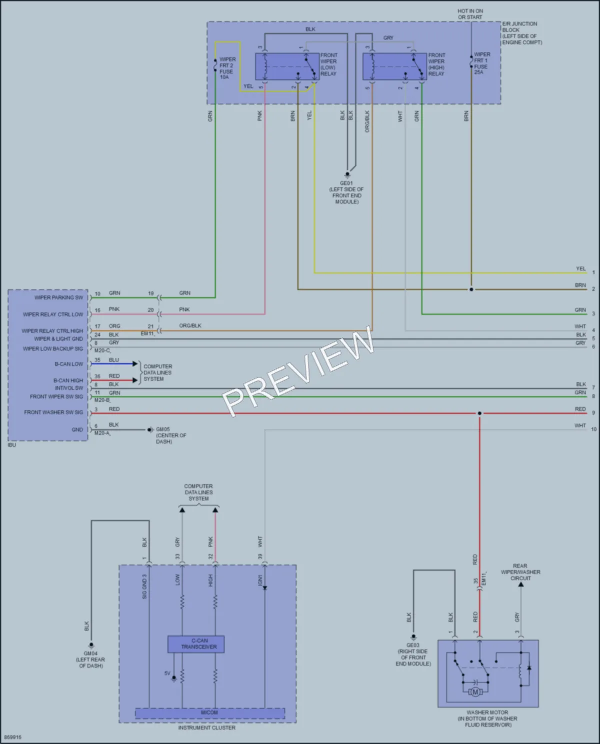 2024 Hyundai Venue Wiper Washer wiring diagram preview