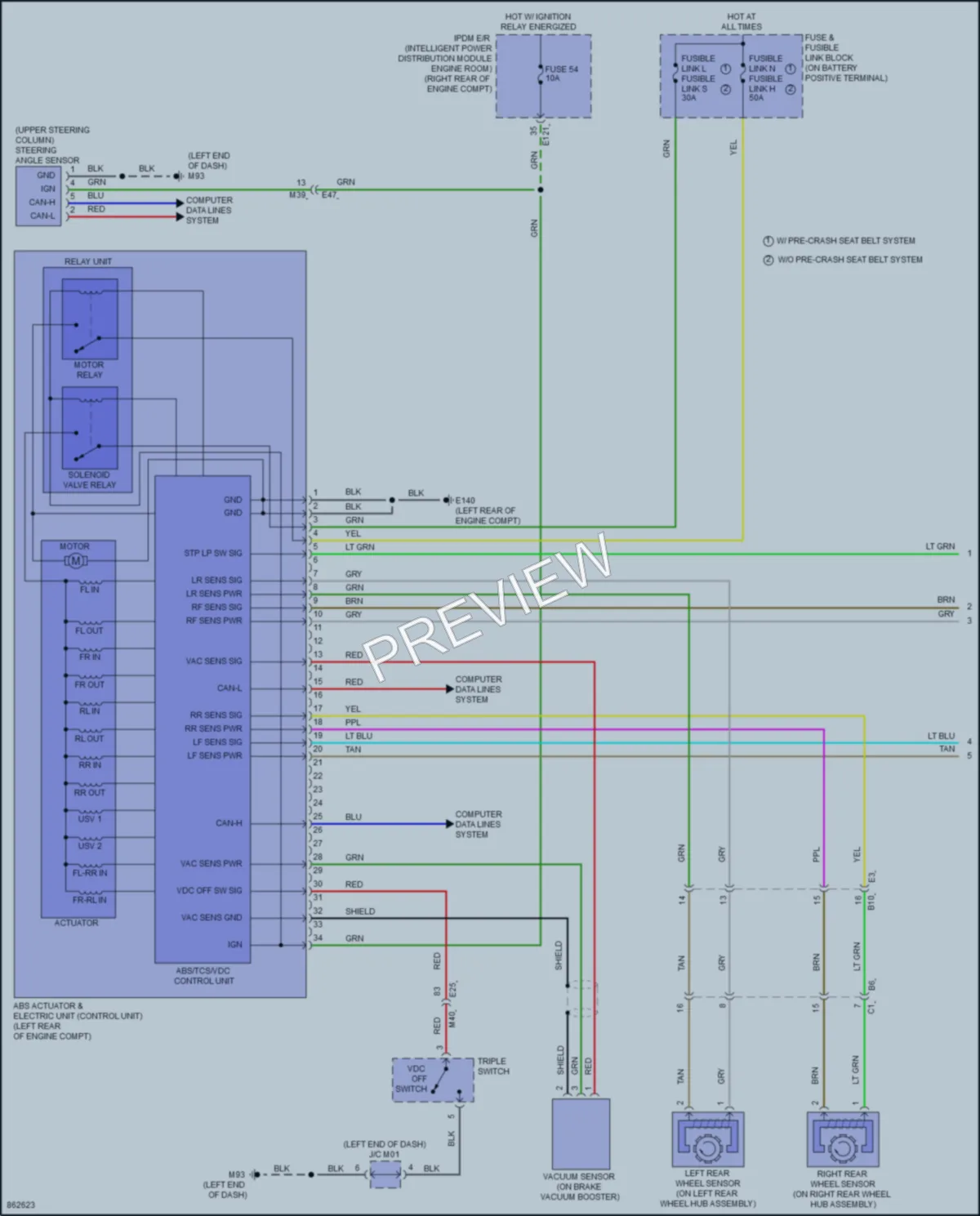 2024 Infiniti Q50 Anti Lock Brakes wiring diagram preview