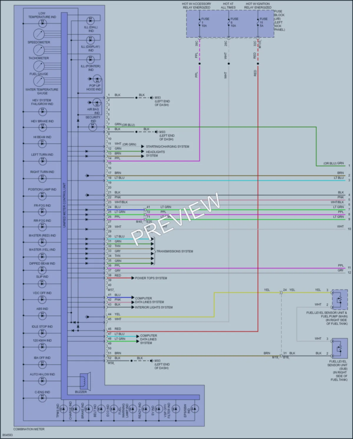 2024 Infiniti Q50 Instrument Cluster wiring diagram preview