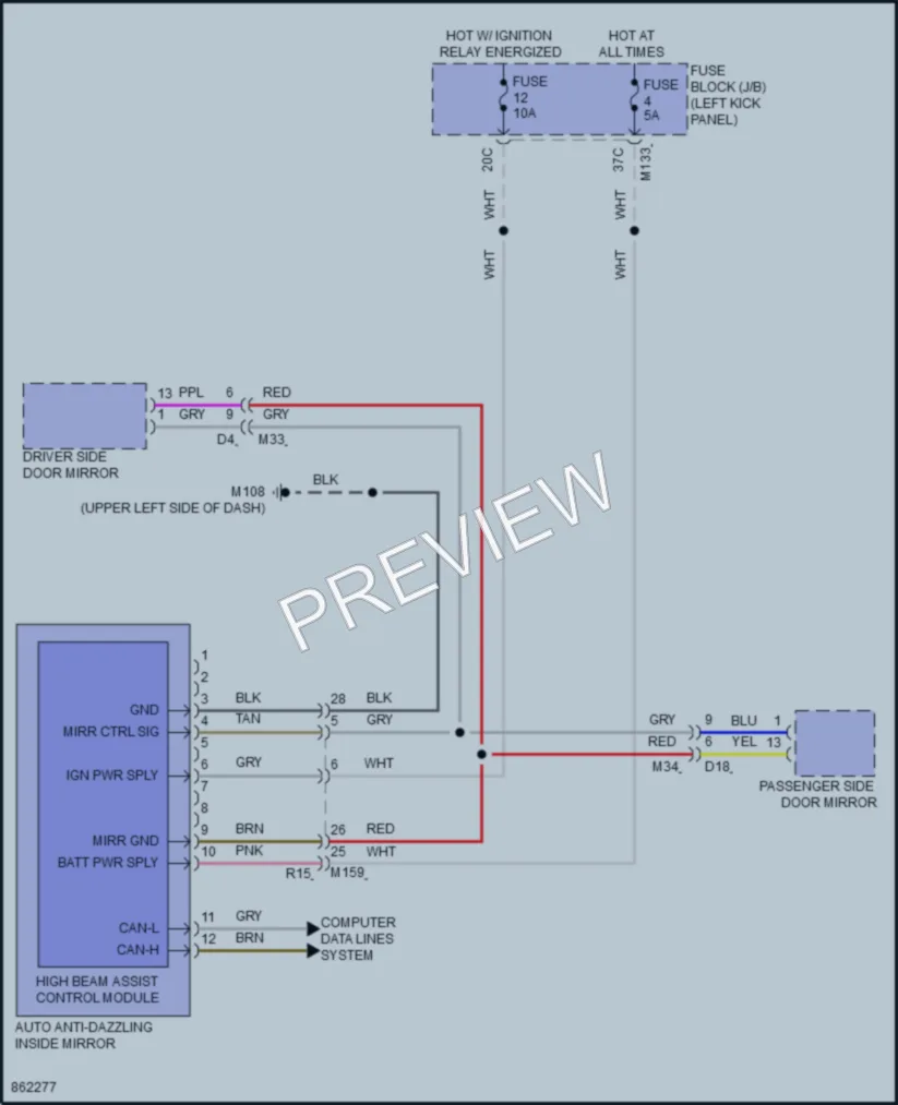 2024 Infiniti Q50 Power Mirrors wiring diagram preview