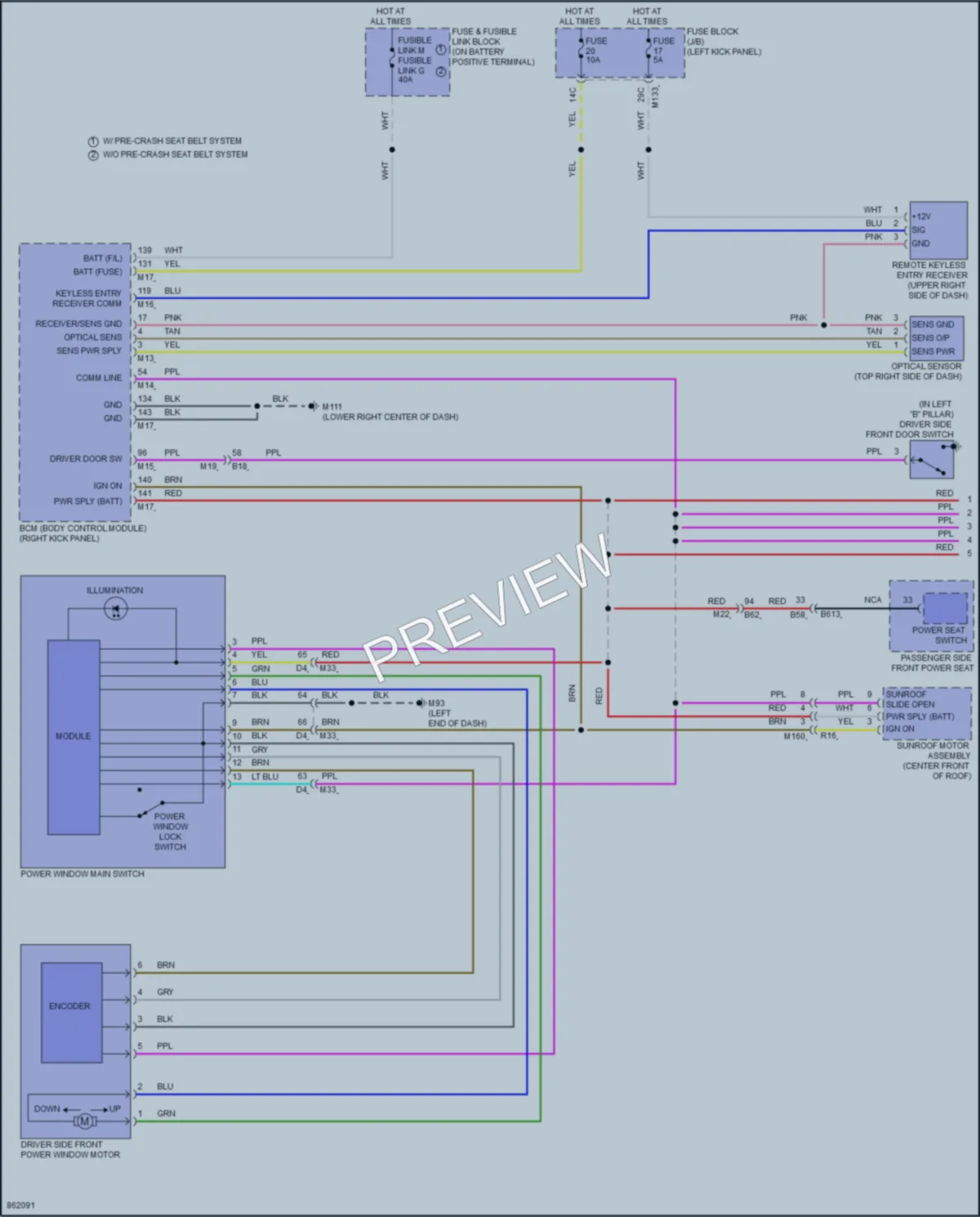 2024 Infiniti Q50 Power Windows wiring diagram preview
