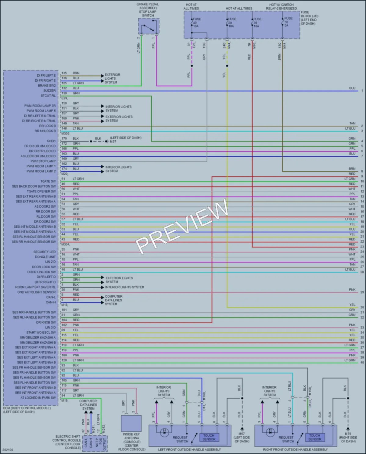 2024 Infiniti QX50 Power Door Locks wiring diagram preview