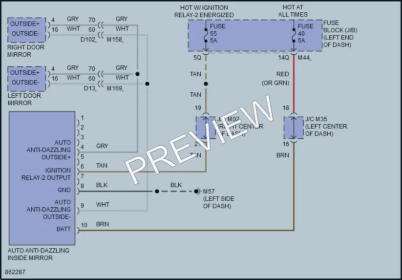 2024 Infiniti QX50 Power Mirrors wiring diagram preview