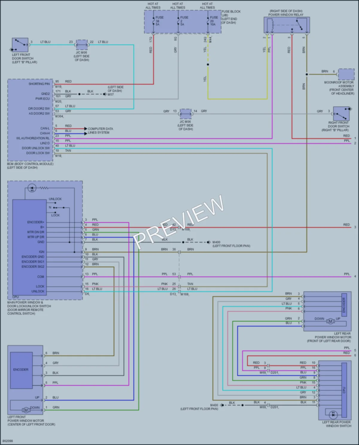 2024 Infiniti QX50 Power Windows wiring diagram preview