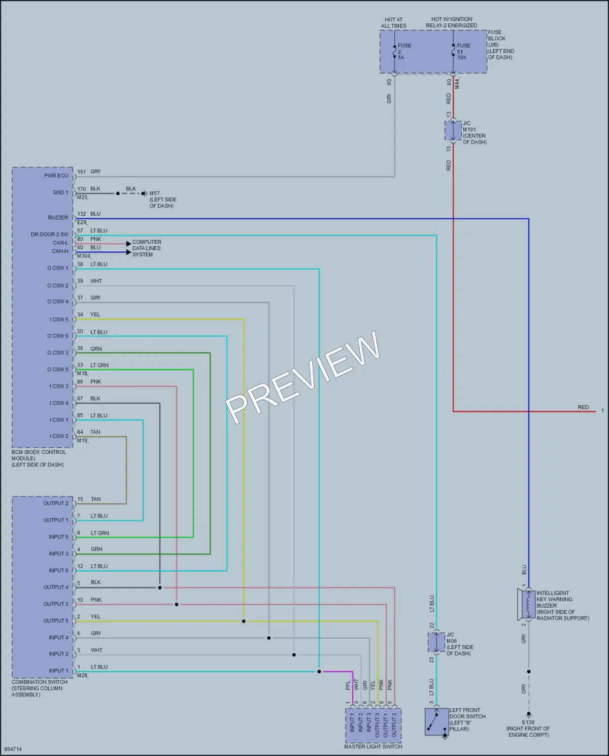 2024 Infiniti QX50 Warning Systems wiring diagram preview