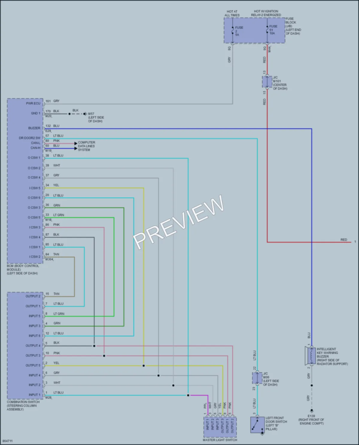 2024 Infiniti QX55 Warning Systems wiring diagram preview