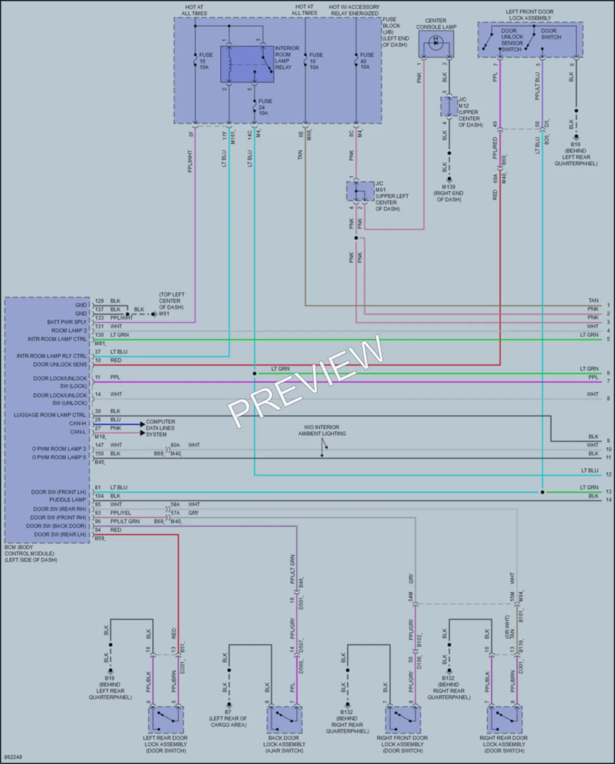 2024 Infiniti QX60 Interior Lights wiring diagram preview