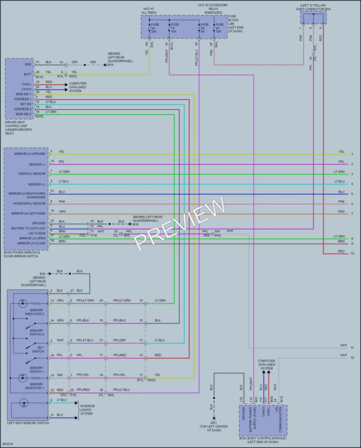 2024 Infiniti QX60 Memory Systems wiring diagram preview