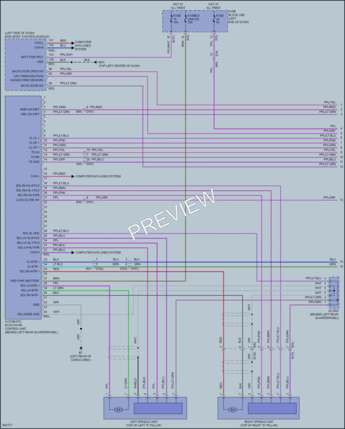 2024 Infiniti QX60 Trunk Tailgate Fuel Door wiring diagram preview