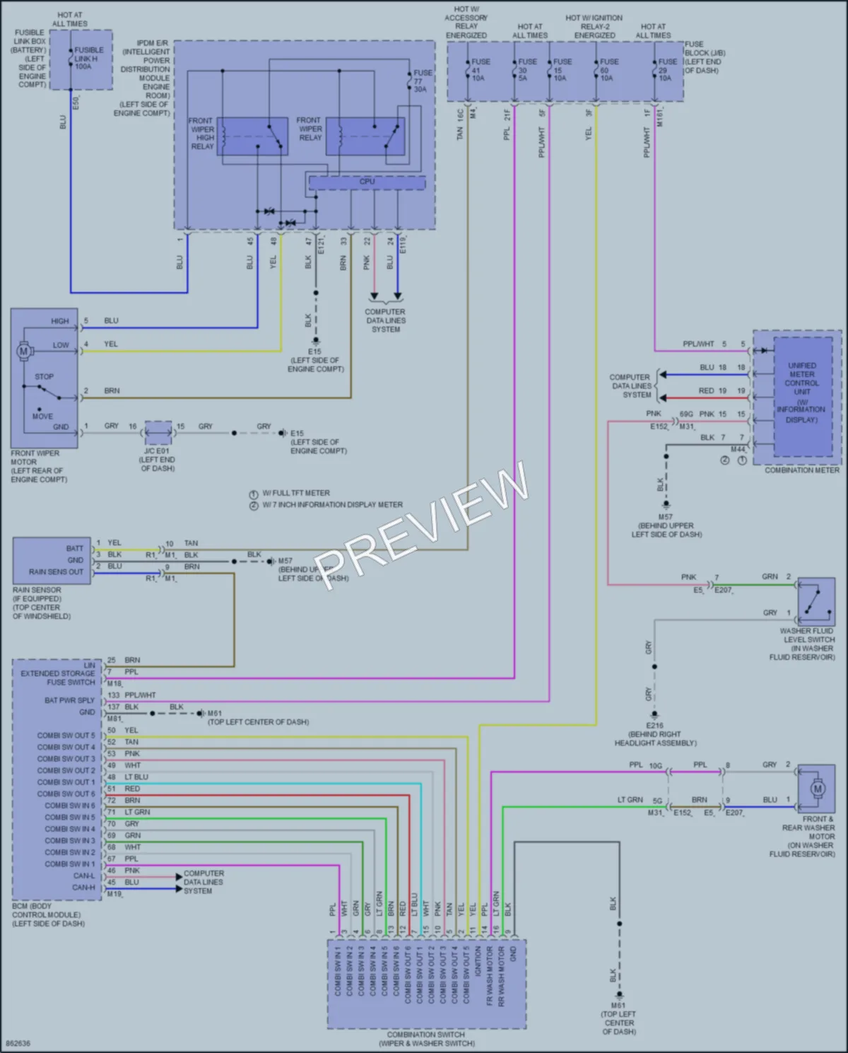 2024 Infiniti QX60 Wiper Washer wiring diagram preview