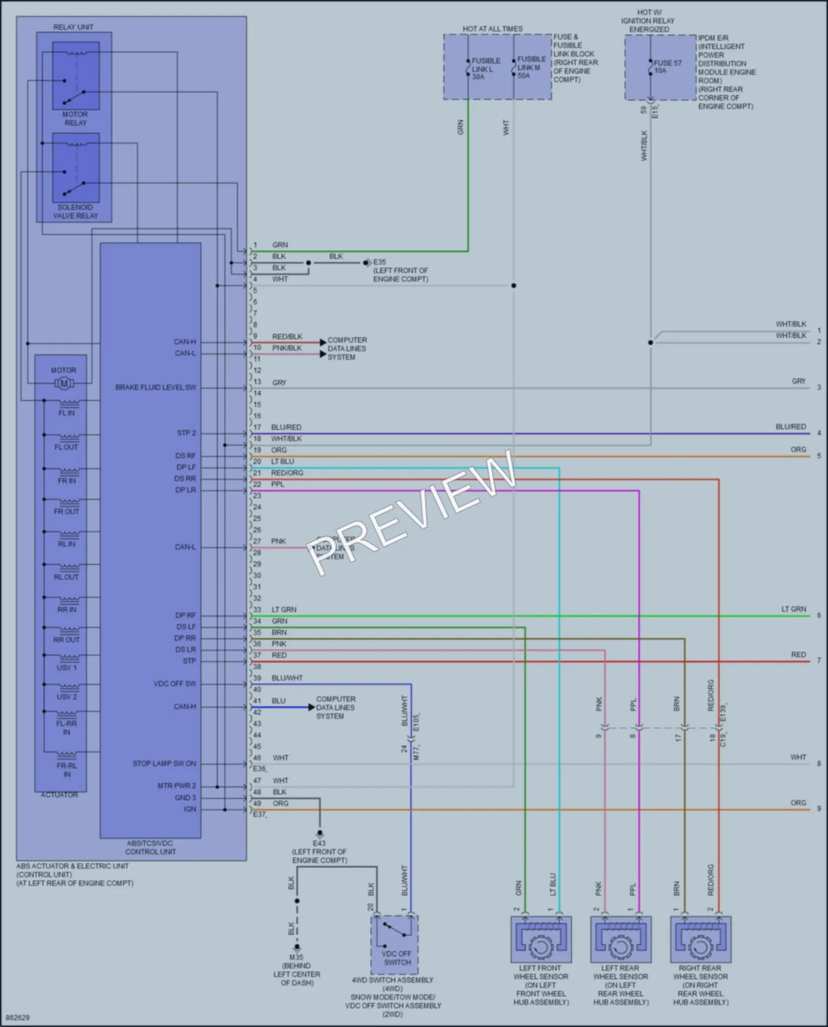 2024 Infiniti QX80 Anti Lock Brakes wiring diagram preview