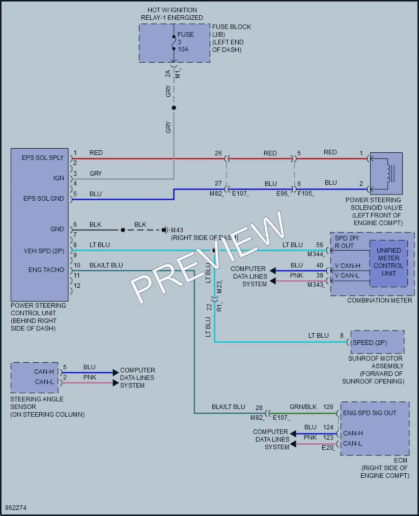 2024 Infiniti QX80 Electronic Power Steering wiring diagram preview