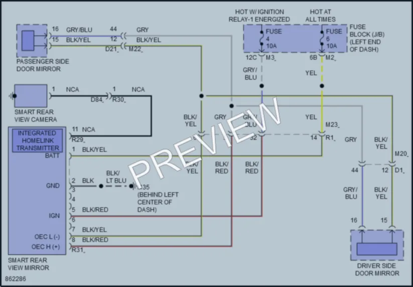 2024 Infiniti QX80 Power Mirrors wiring diagram preview