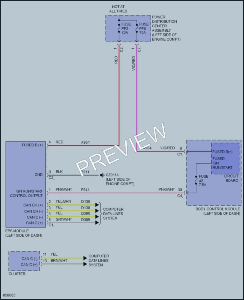 2024 Jeep Compass Electronic Power Steering wiring diagram preview