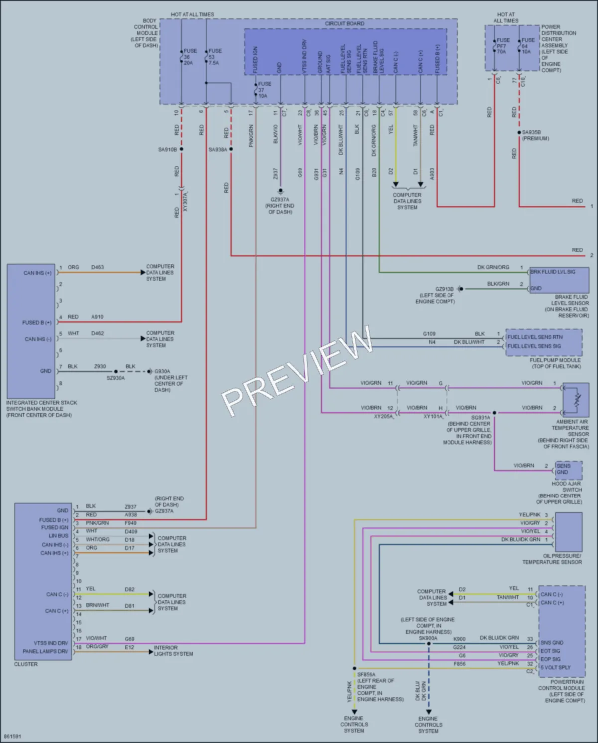 2024 Jeep Compass Instrument Cluster wiring diagram preview