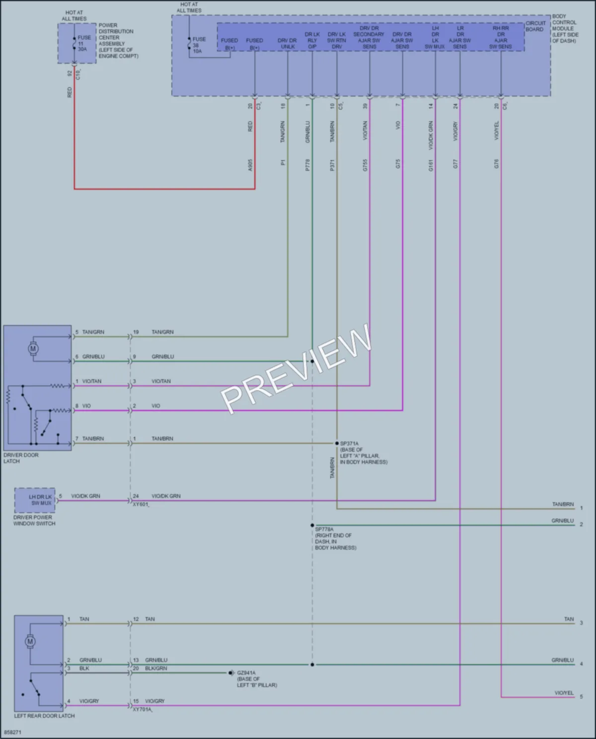 2024 Jeep Compass Power Door Locks wiring diagram preview