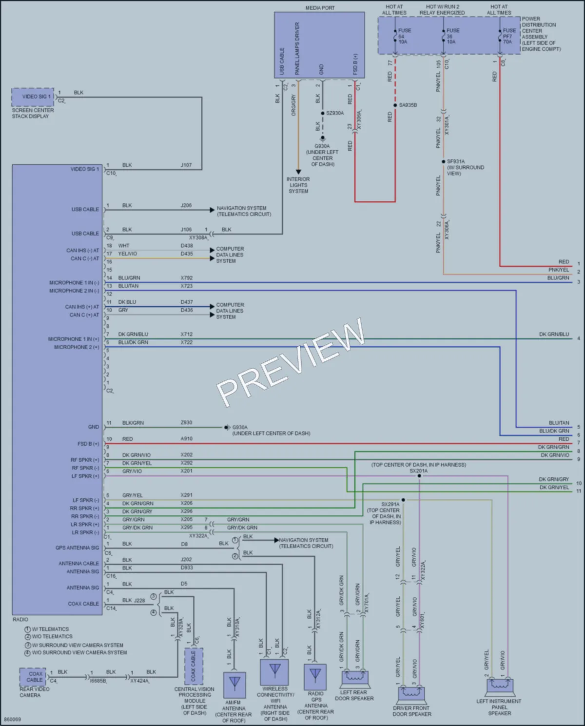 2024 Jeep Compass Radio wiring diagram preview