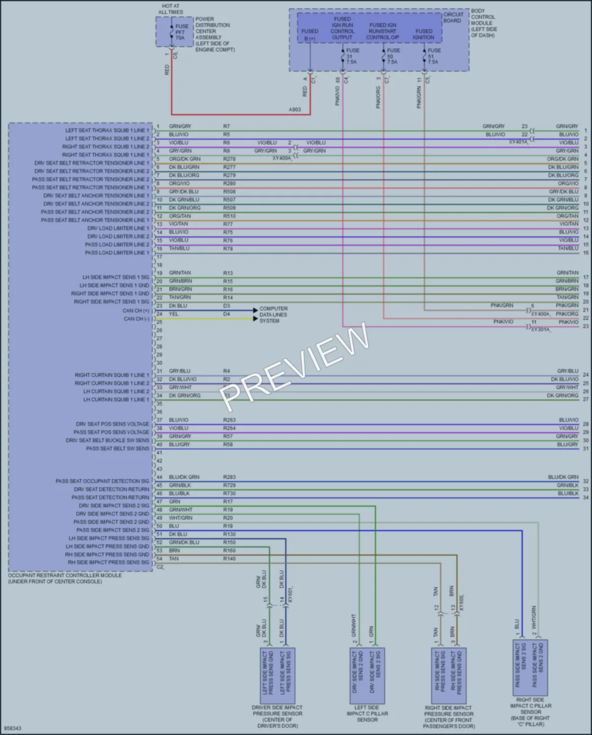 2024 Jeep Compass Supplemental Restraints wiring diagram preview