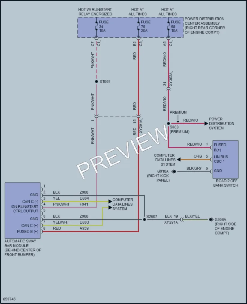 2024 Jeep Gladiator Electronic Suspension wiring diagram preview