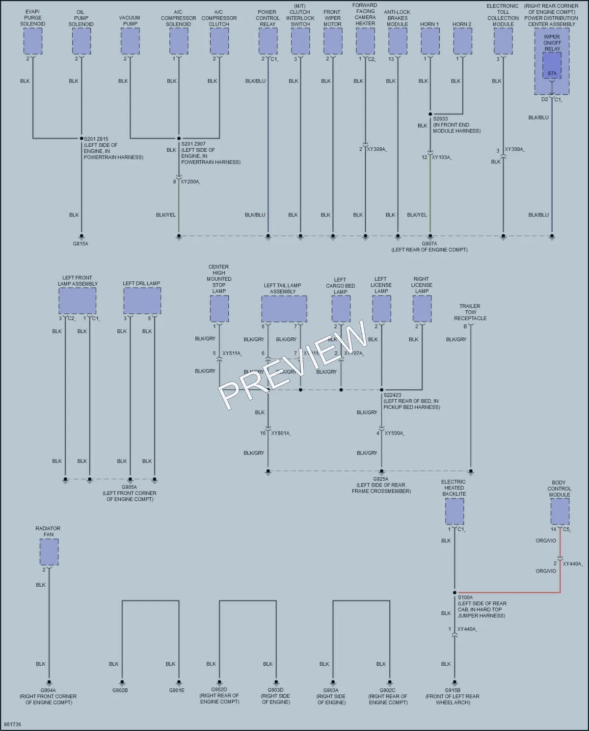 2024 Jeep Gladiator Ground Distribution wiring diagram preview