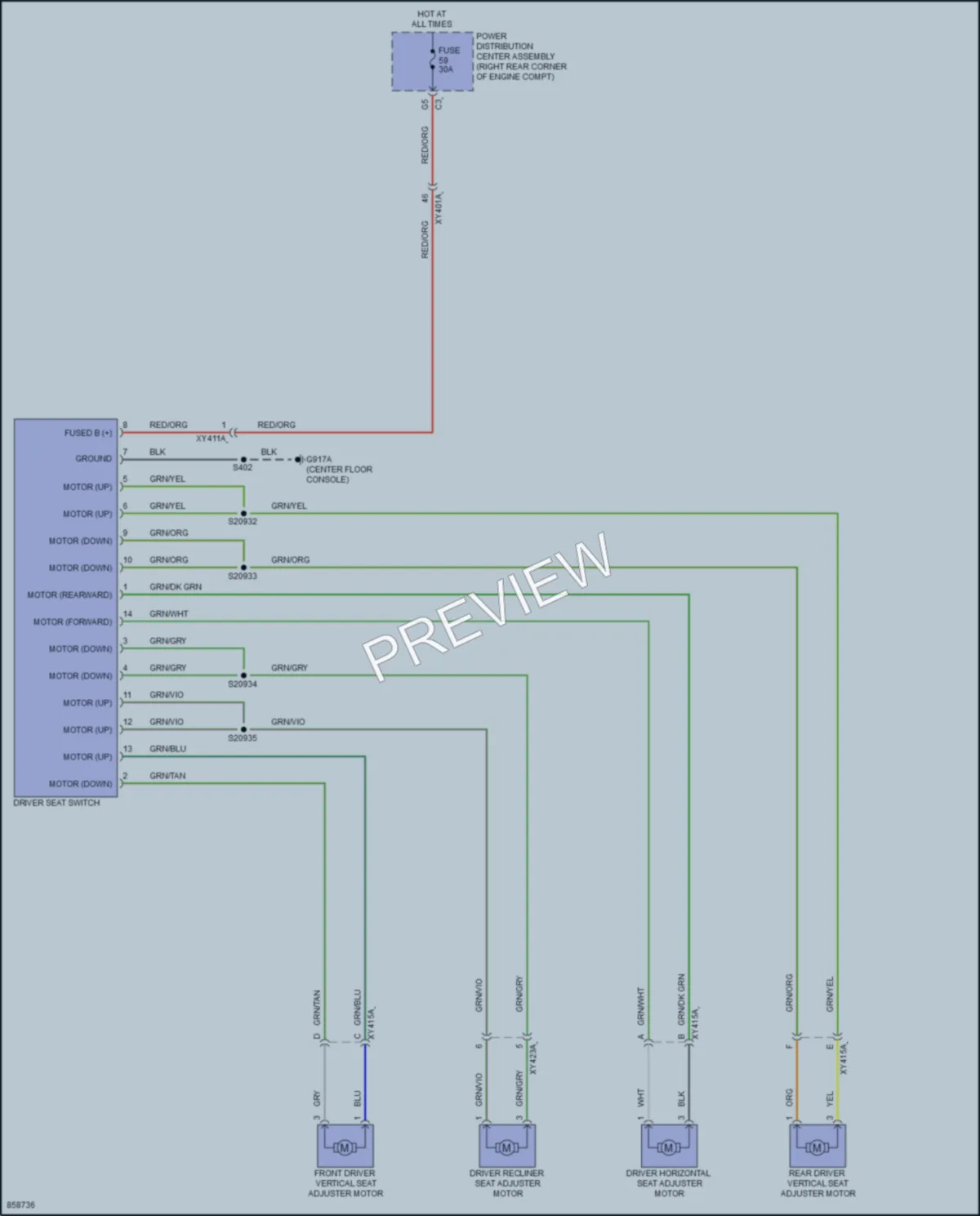 2024 Jeep Gladiator Power Seats wiring diagram preview