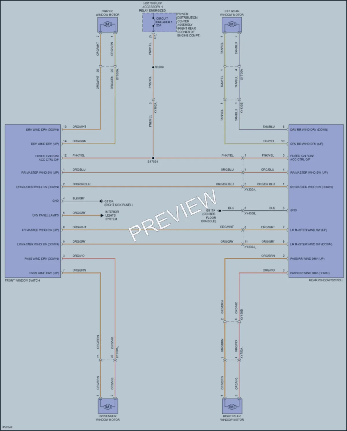 2024 Jeep Gladiator Power Windows wiring diagram preview
