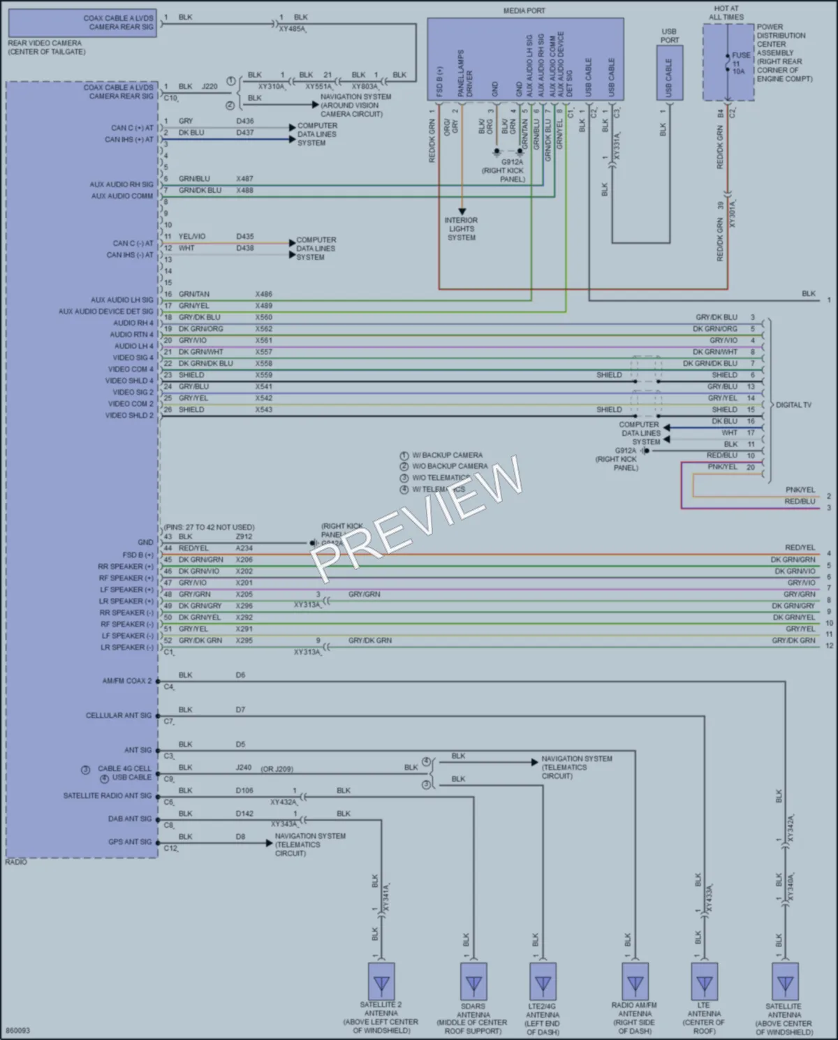 2024 Jeep Gladiator Radio wiring diagram preview