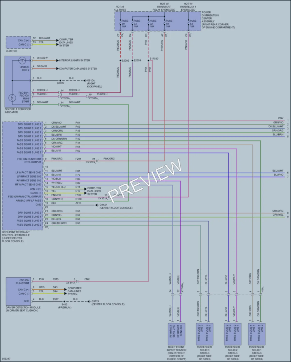 2024 Jeep Gladiator Supplemental Restraints wiring diagram preview