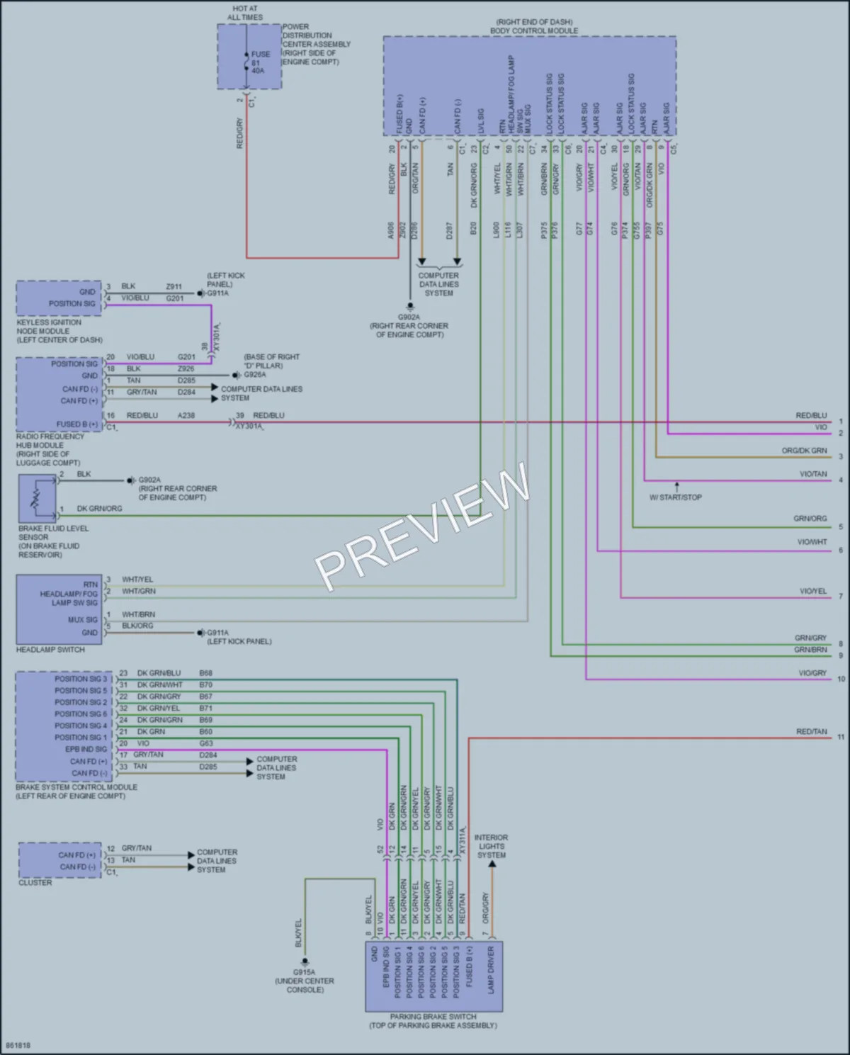 2024 Jeep GrandCherokee4XE Warning Systems wiring diagram preview