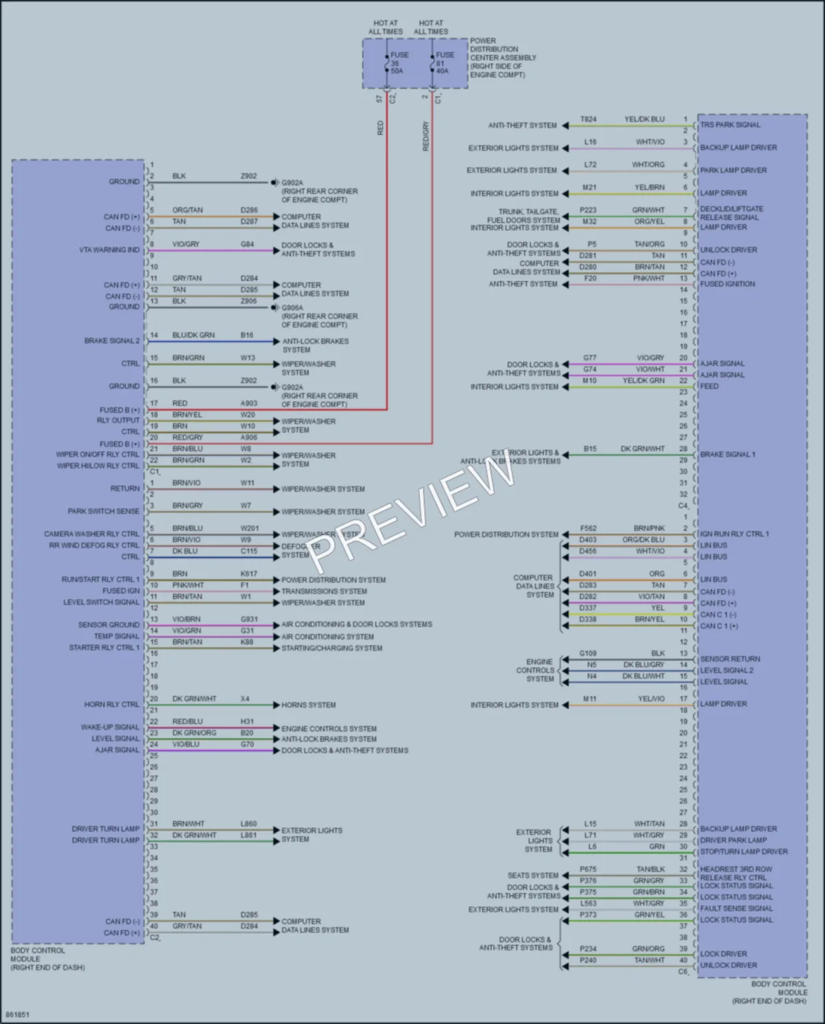 2024 Jeep GrandCherokeeL Body Control Modules wiring diagram preview