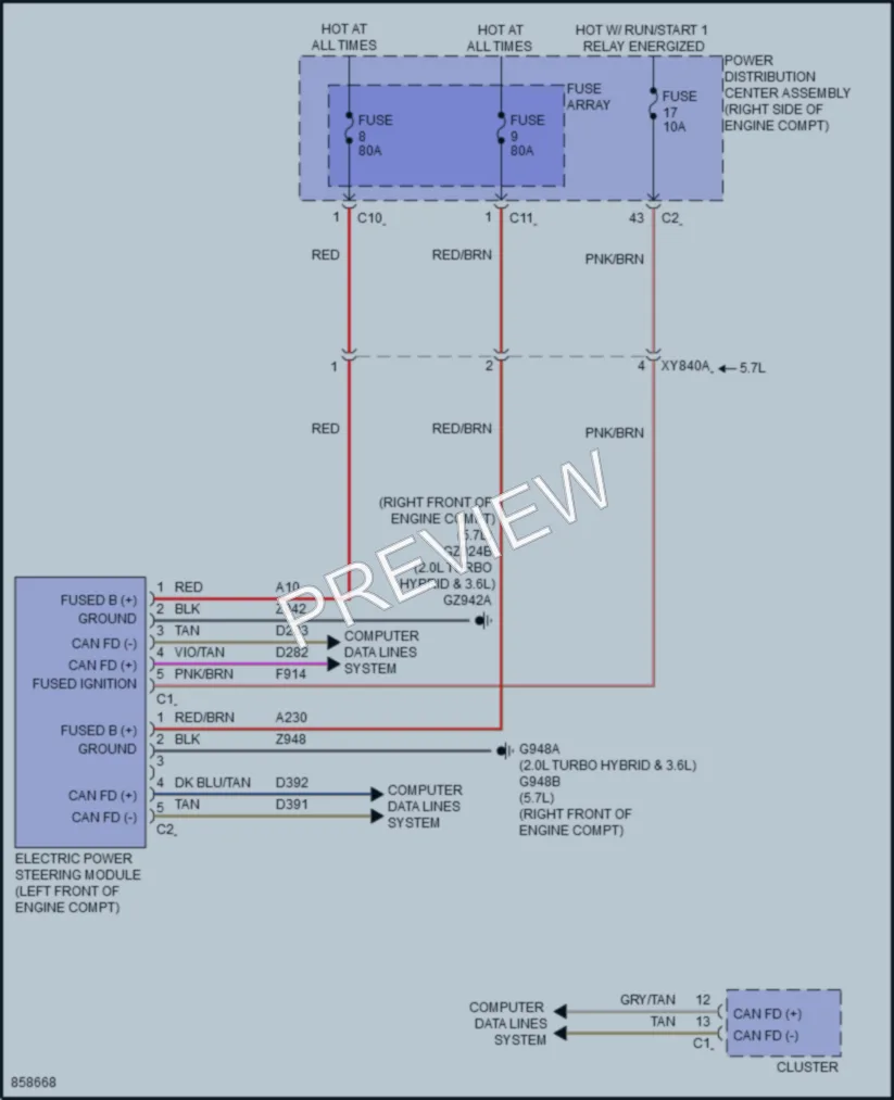 2024 Jeep GrandCherokeeL Electronic Power Steering wiring diagram preview