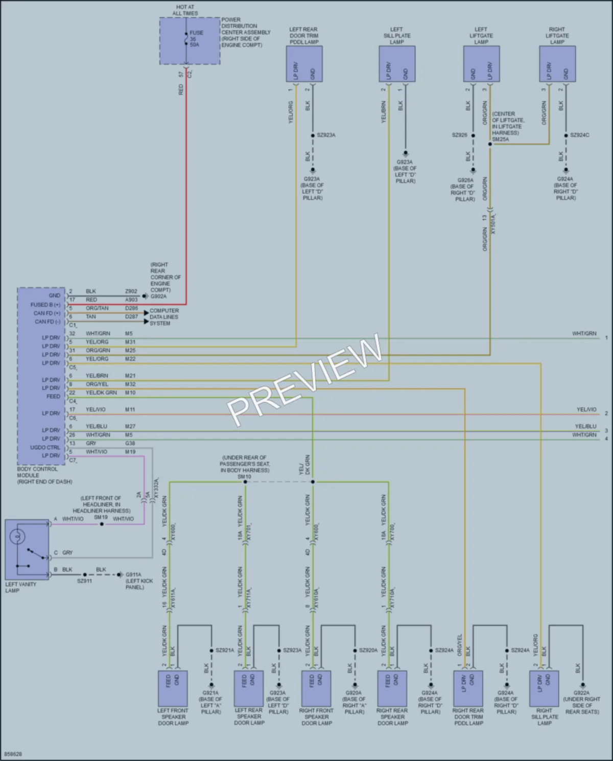 2024 Jeep GrandCherokeeL Interior Lights wiring diagram preview