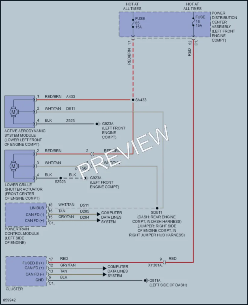 2024 Jeep GrandWagoneerL Active Bodyworks wiring diagram preview