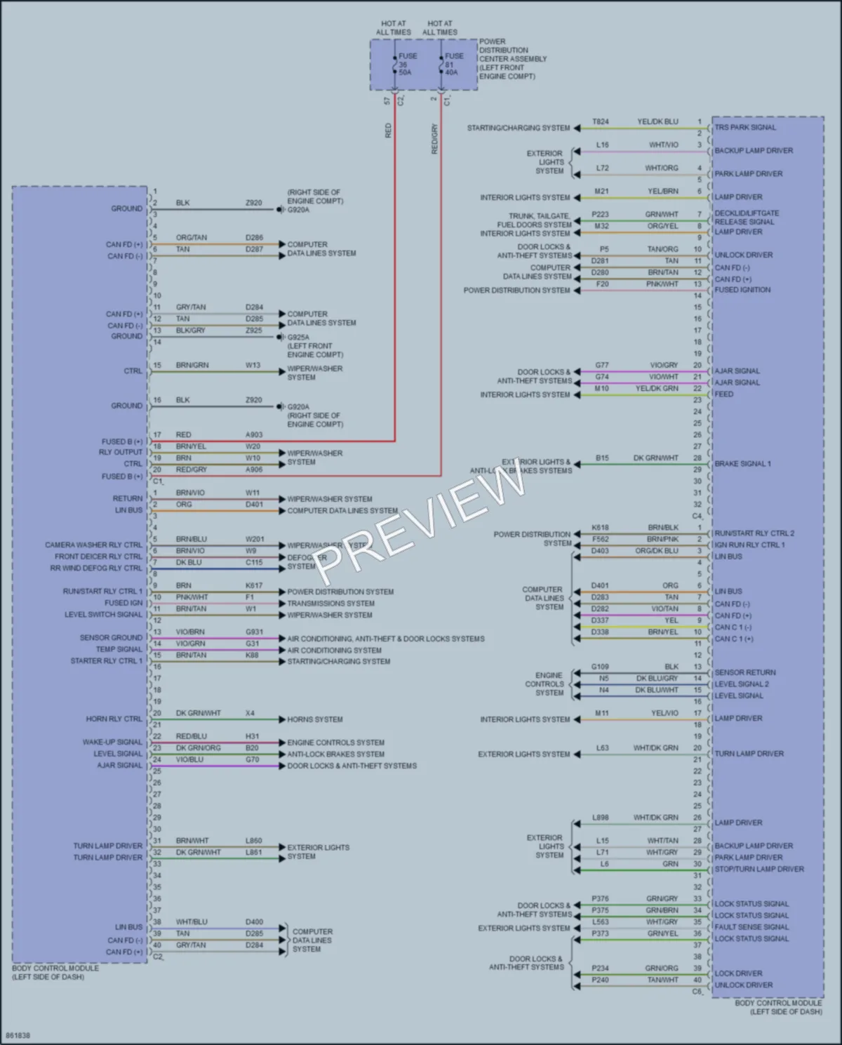 2024 Jeep GrandWagoneerL Body Control Modules wiring diagram preview