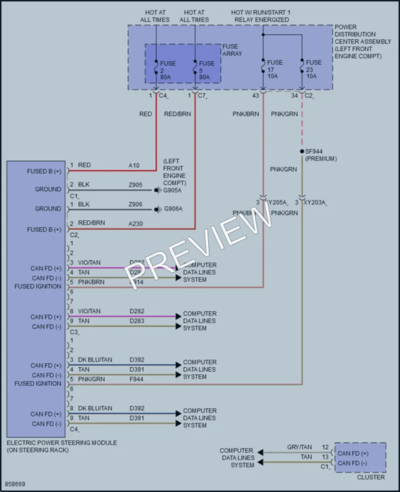 2024 Jeep GrandWagoneerL Electronic Power Steering wiring diagram preview