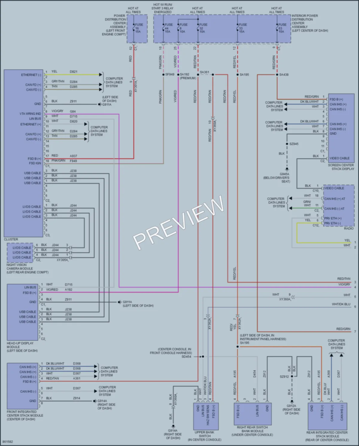 2024 Jeep GrandWagoneerL Instrument Cluster wiring diagram preview