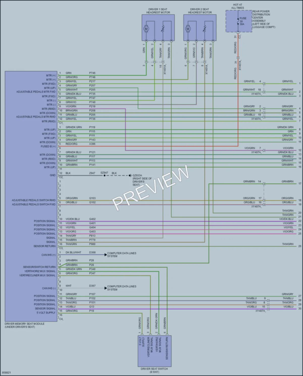 2024 Jeep GrandWagoneerL Memory Systems wiring diagram preview