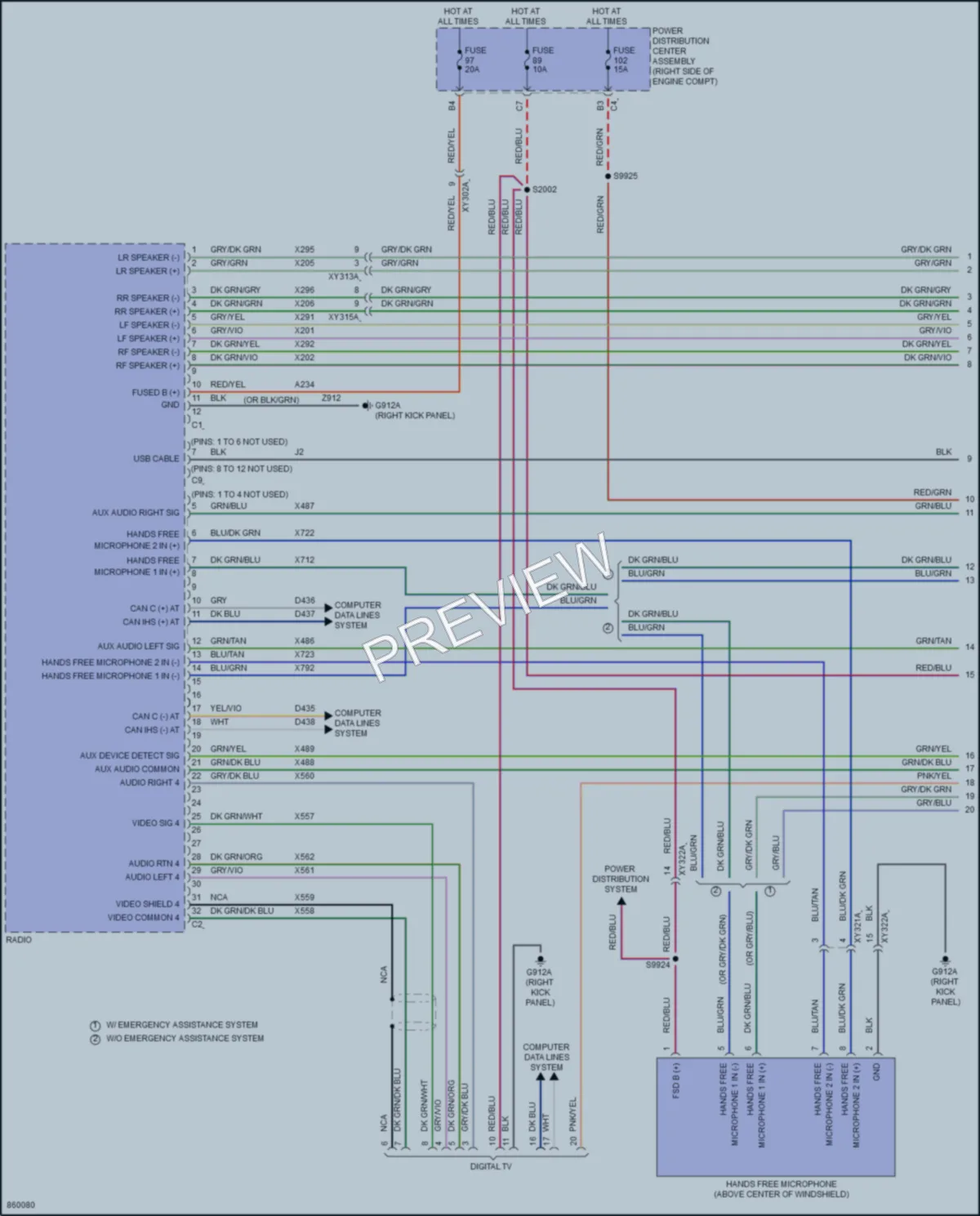 2024 Jeep Wrangler Radio wiring diagram preview