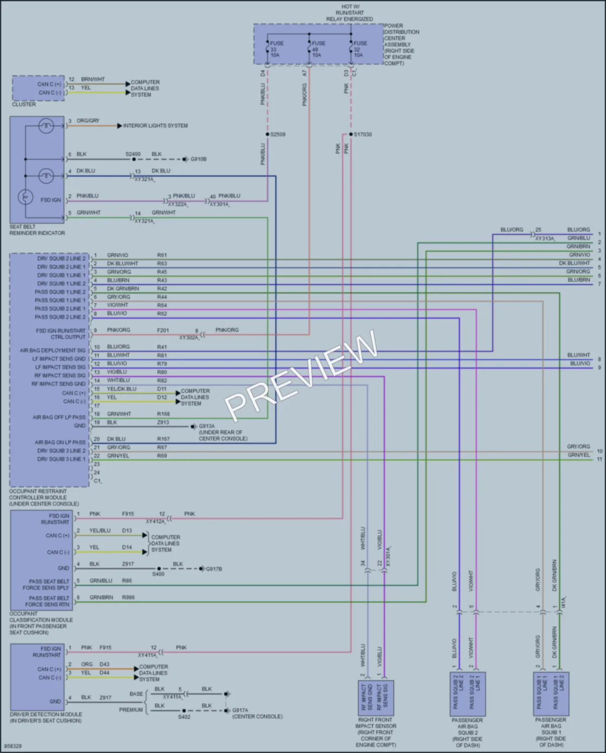 2024 Jeep WranglerUnlimited4XE Supplemental Restraints wiring diagram preview