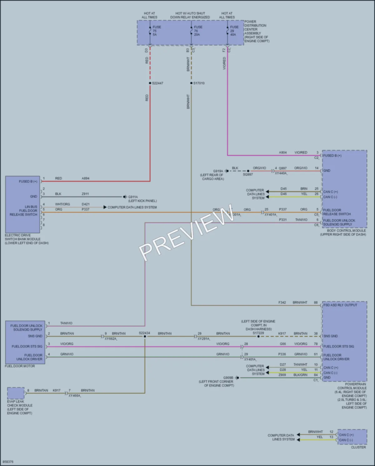 2024 Jeep WranglerUnlimited4XE Trunk Tailgate Fuel Door wiring diagram preview