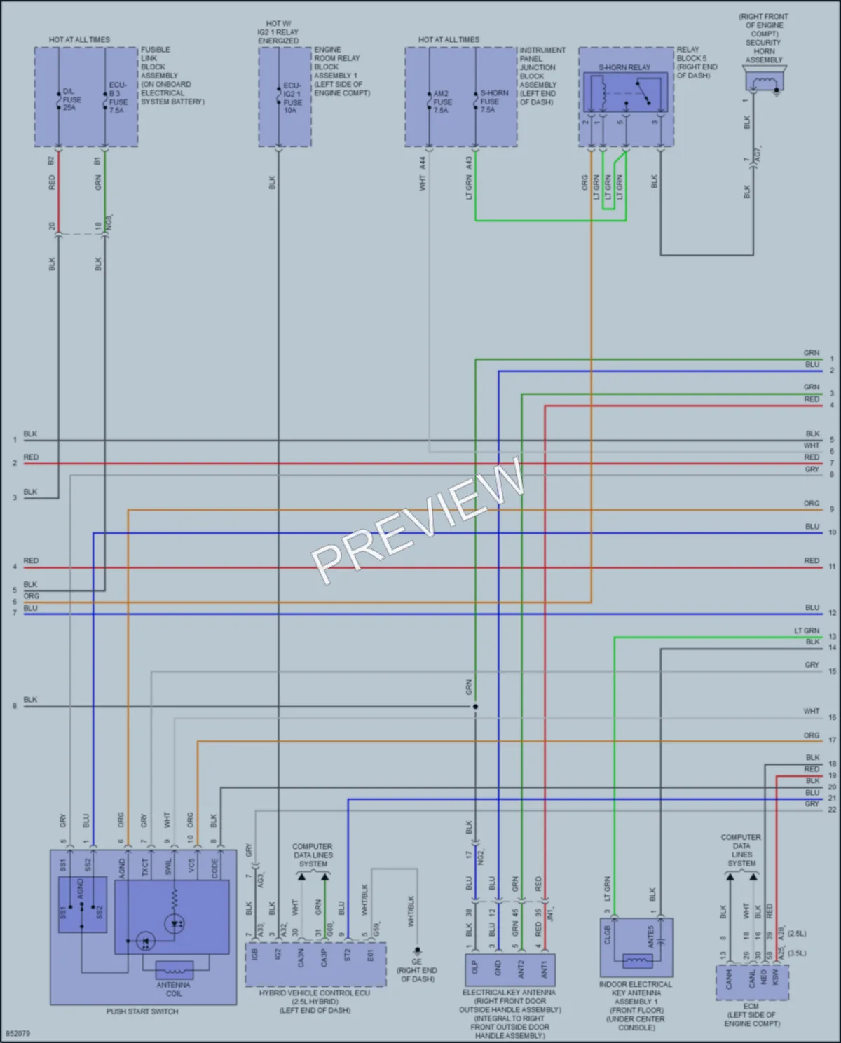 2024 Lexus ES250 Anti Theft wiring diagram preview