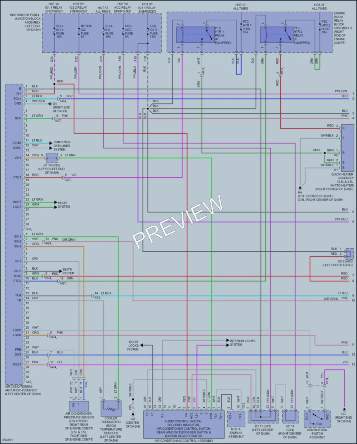 2024 Lexus ES300h Air Conditioning wiring diagram preview