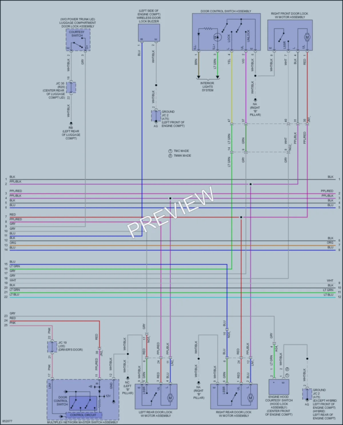 2024 Lexus ES300h Anti Theft wiring diagram preview
