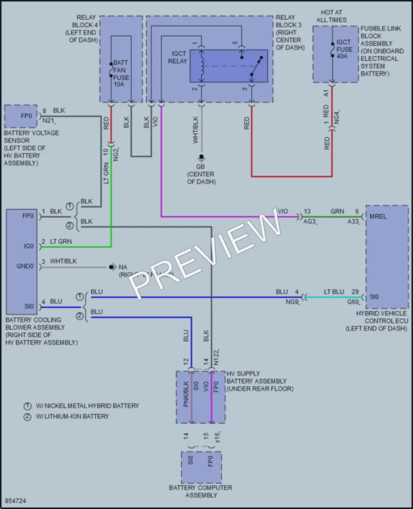 2024 Lexus ES300h Cooling Fan wiring diagram preview