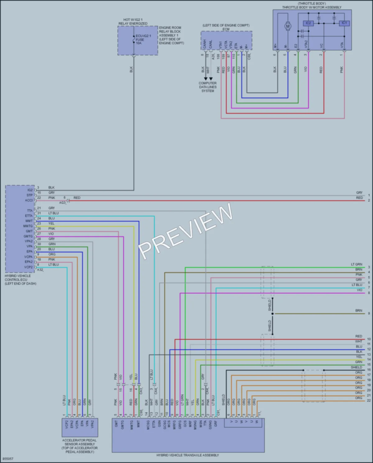 2024 Lexus ES300h Transmission wiring diagram preview