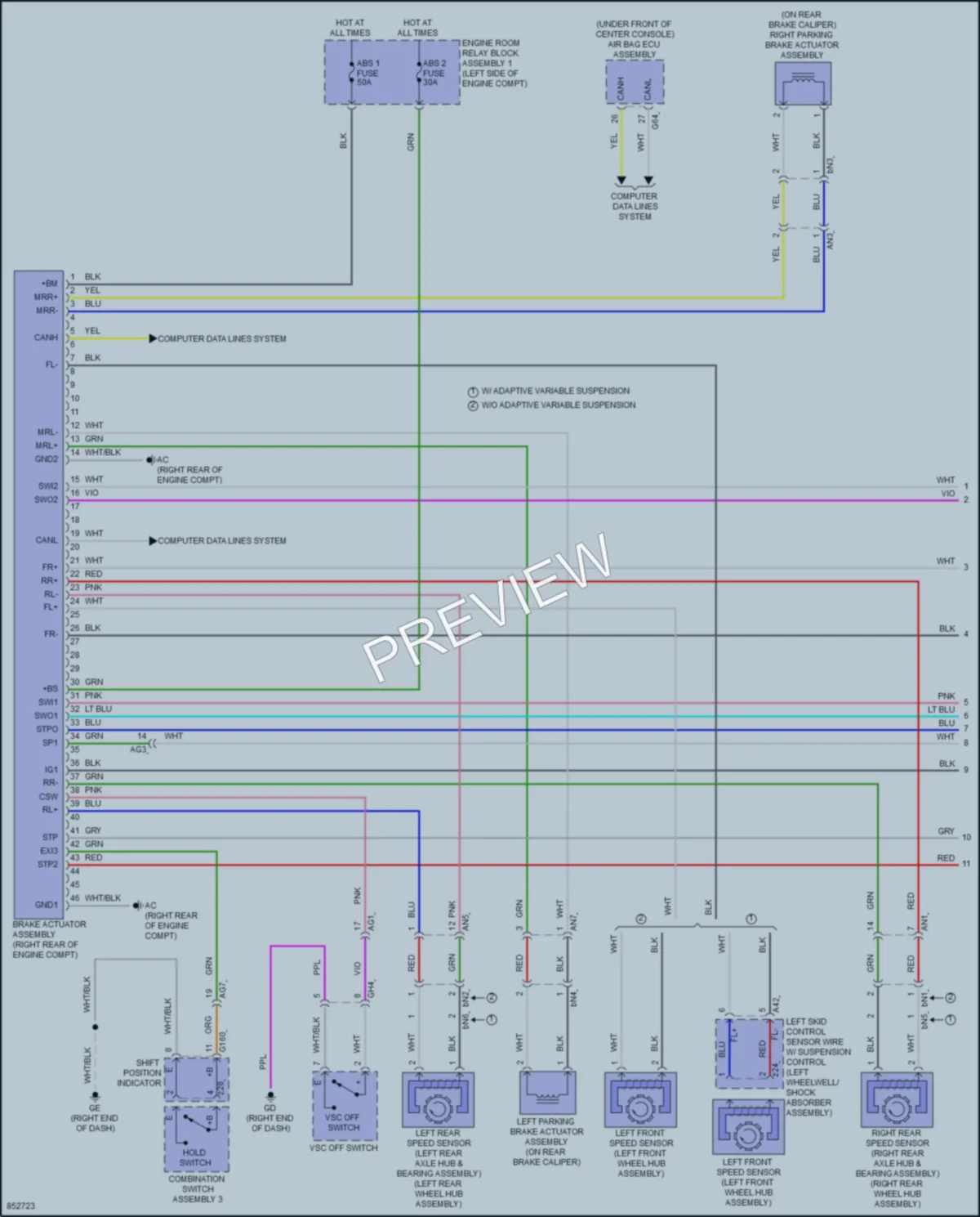 2024 Lexus ES350 Anti Lock Brakes wiring diagram preview