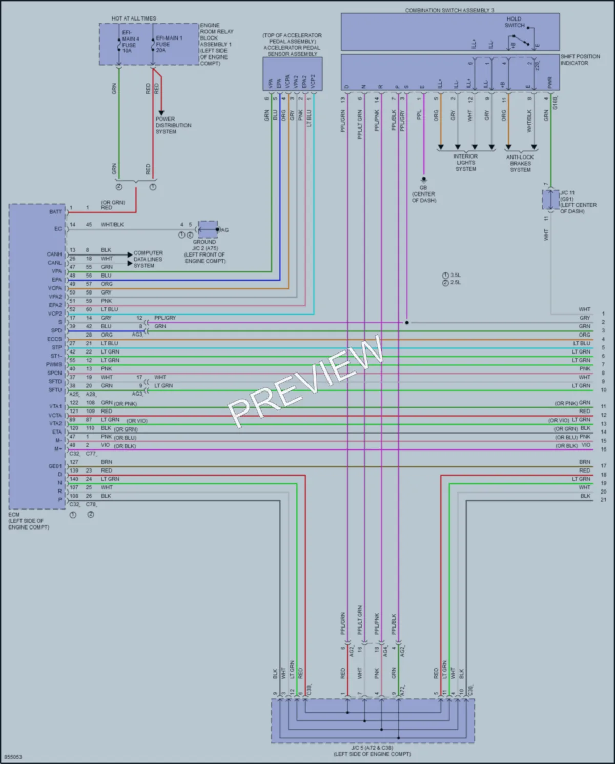 2024 Lexus ES350 Transmission wiring diagram preview