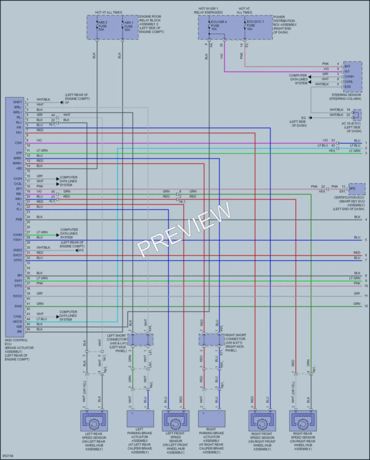 2024 Lexus GX550 Anti Lock Brakes wiring diagram preview