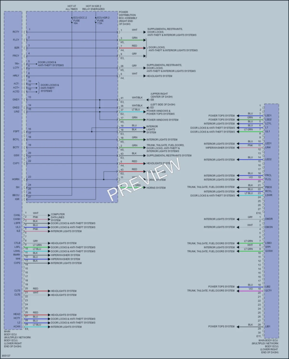 2024 Lexus GX550 Body Control Modules wiring diagram preview
